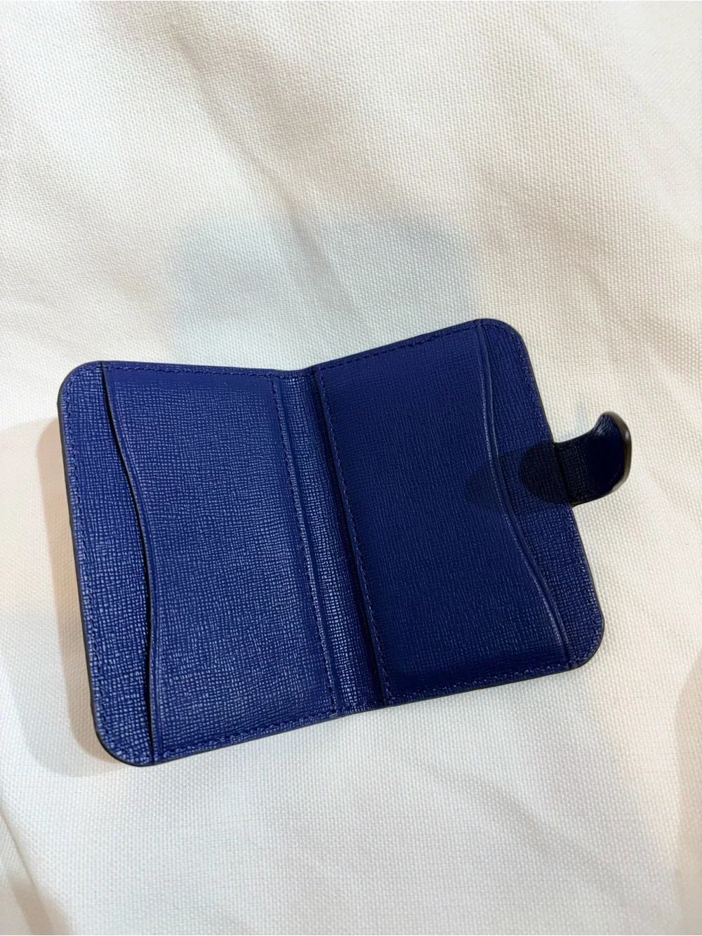 Kate Spade Blue Textured Leather Magnetic Phone Card Case Wallet